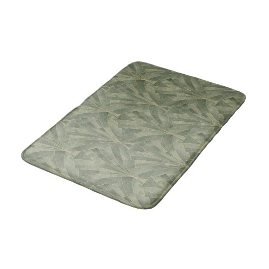 Smaragdgroen en Goud Art Deco Patroon Badmat (Gekanteld)