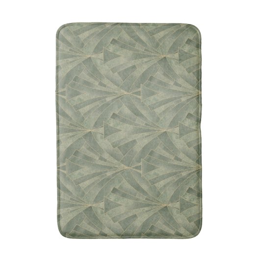 Smaragdgroen en Goud Art Deco Patroon Badmat (Voorkant Verticaal)