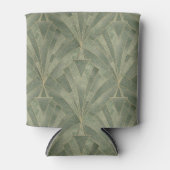 Smaragdgroen en Goud Art Deco Patroon Blikjeskoeler (Voorkant)