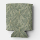 Smaragdgroen en Goud Art Deco Patroon Blikjeskoeler (Achterkant)