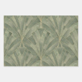 Smaragdgroen en Goud Art Deco Patroon Inpakpapier Vel (Voorkant 3)