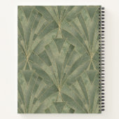 Smaragdgroen en Goud Art Deco Patroon Notitieboek (Achterkant)