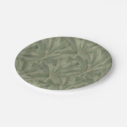 Smaragdgroen en Goud Art Deco Patroon Papieren Bordje (Gekanteld)