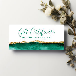 Smaragdgroen En Gouden Aquarel Cadeaubon