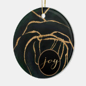 smaragdgroen en gouden fotoversiering keramisch ornament (Links)