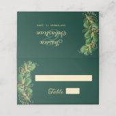 Smaragdgroen en gouden juweel Toon bruiloft (Buitenkant ongevouwen)