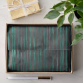 Smaragdgroen en zwart gestreept patroon tissuepapier (Geschenk)