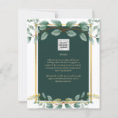 Smaragdgroen Eucalyptus Goud Bloemen Wit (Achterkant)