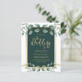 Smaragdgroen Eucalyptus Goud Bloemen Wit (Staand voorkant)