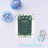 Smaragdgroen Eucalyptus Goud Bloemen Wit Flyer (Enkel)