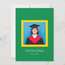 Smaragdgroen Geel Wit Hoogste School Foto Grad