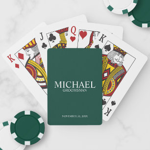 Smaragdgroen Gepersonaliseerde Groomsmen Spelen Ka Pokerkaarten