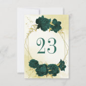 Smaragdgroen goud botanische tafel nummer kaart (Voorkant)