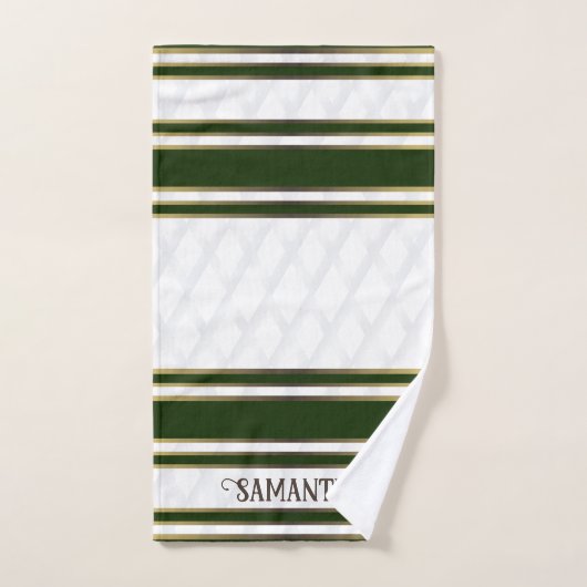 Smaragdgroen goud en witte geometrische achtergron bad handdoek (Handdoek)