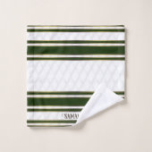Smaragdgroen goud en witte geometrische achtergron bad handdoek (Wasdoekje)