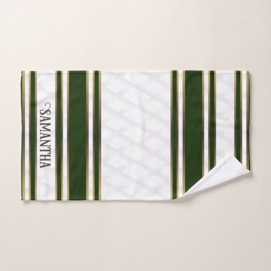 Smaragdgroen goud en witte geometrische achtergron bad handdoek (Handdoek)