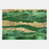 Smaragdgroen goud glitter metallic folie chic inpakpapier vel (Voorkant 2)