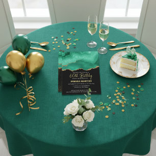 Smaragdgroen Goud Glitter Waterverf Kaart