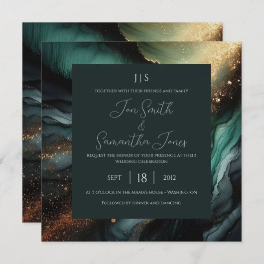 Smaragdgroen goud kaart (Voorkant / Achterkant)