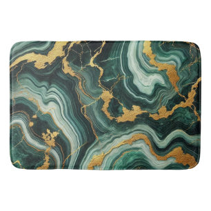 Smaragdgroen & Goud Marmer Look Glam Bruiloft Badmat