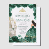 Smaragdgroen goud tiara prinses quinceañera vellum uitnodigingen (Offset)