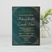Smaragdgroen goud  Walima Invitation Kaart (Staand voorkant)