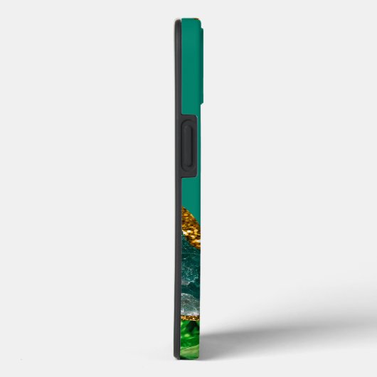 Smaragdgroen & Gouden Agaat Geode Monogram Case-Mate iPhone Case (Achterkant / Rechts)