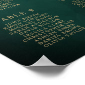 Smaragdgroen & Gouden Botanische Zitgrafiek Poster (Hoek)