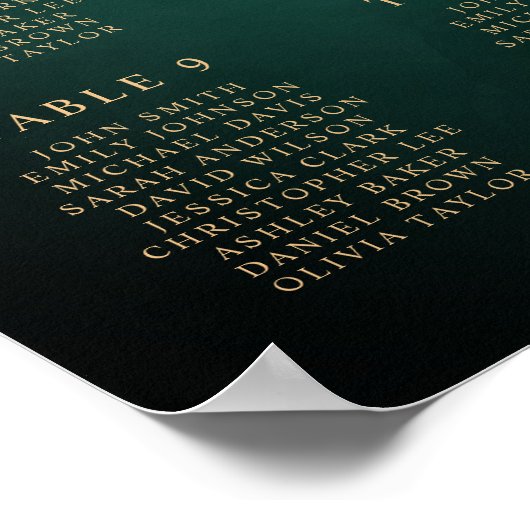 Smaragdgroen & Gouden Botanische Zitgrafiek Poster (Hoek)