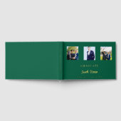 Smaragdgroen gouden naam script foto Afstuderen Gastenboek (Volledig)