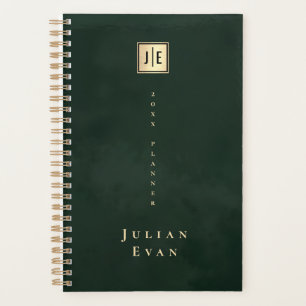 smaragdgroen goudmonogram niet gedateerd planner