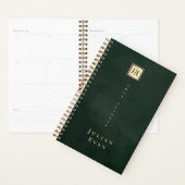 smaragdgroen goudmonogram niet gedateerd planner (Display)