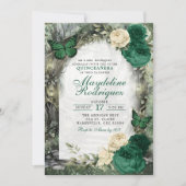 Smaragdgroen grillig bos Quinceanera Kaart (Voorkant)