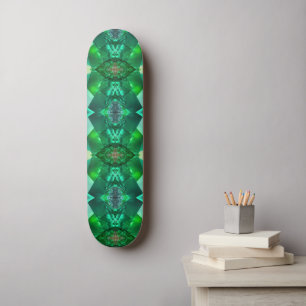 Smaragdgroen magisch mystiek geometrisch patroon skateboard
