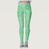 Smaragdgroen Mandala Patroon Leggings (Voorkant)
