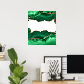 Smaragdgroen met metaalgouden agaat poster (Thuiskantoor)