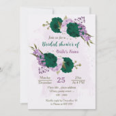 Smaragdgroen Paars Bloemen vrijgezellenfeest Kaart (Voorkant)
