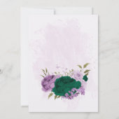 Smaragdgroen Paars Bloemen vrijgezellenfeest Kaart (Achterkant)