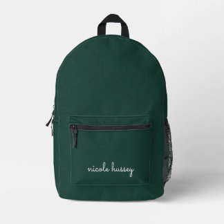 Smaragdgroen script | Stijlvol Monogram Modern Bedrukte Rugzak