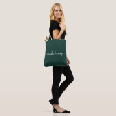 Smaragdgroen script | Stijlvol Monogram Modern Draagtas (Op model)