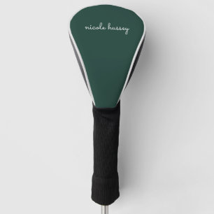 Smaragdgroen script Stijlvol Monogram Modern Golfheadcover