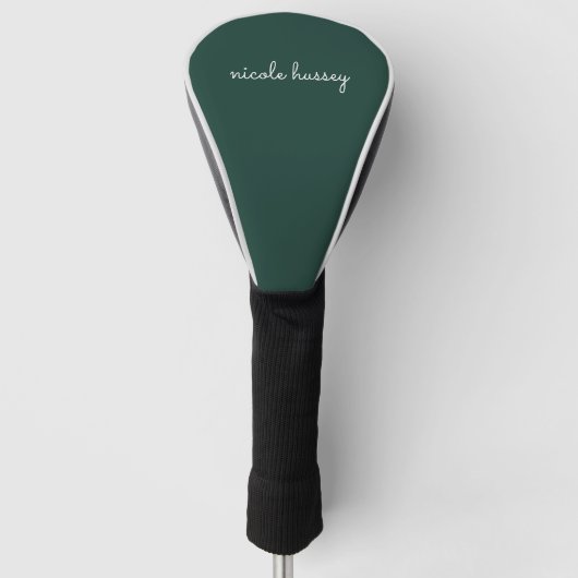 Smaragdgroen script | Stijlvol Monogram Modern Golfheadcover (Voorkant)