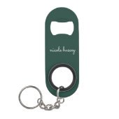 Smaragdgroen script | Stijlvol Monogram Modern Mini Flessenopener (Voorkant)