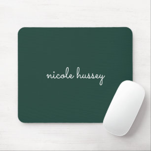 Smaragdgroen script Stijlvol Monogram Modern Muismat