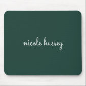 Smaragdgroen script | Stijlvol Monogram Modern Muismat (Voorkant)