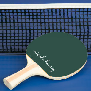 Smaragdgroen script Stijlvol Monogram Modern Tafeltennisbatje
