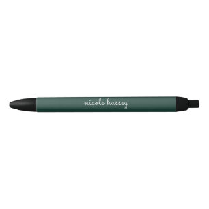 Smaragdgroen script Stijlvol Monogram Modern Zwarte Inkt Pen