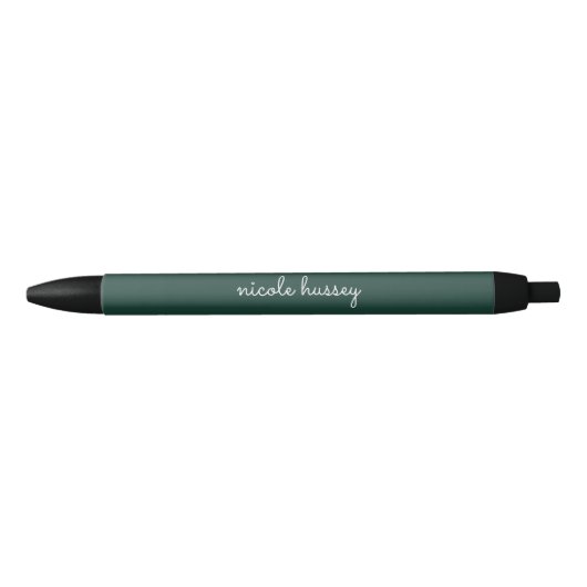 Smaragdgroen script | Stijlvol Monogram Modern Zwarte Inkt Pen (Voorkant)