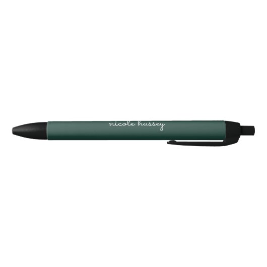 Smaragdgroen script | Stijlvol Monogram Modern Zwarte Inkt Pen (Bodem)