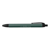 Smaragdgroen script | Stijlvol Monogram Modern Zwarte Inkt Pen (Bovenkant)